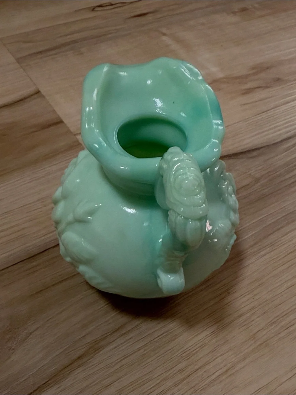 Vintage Avon Jadeite Green Pitcher & Soap Dish Set Milk Glass Rose Cottagecore